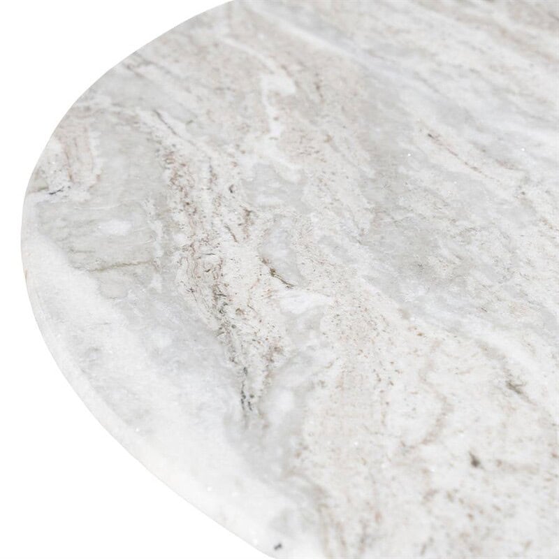 Tischplatte aus Marmor mit natürlichen Weiß- und Beigetönen, perfekt für einen eleganten und modernen Einrichtungsstil.