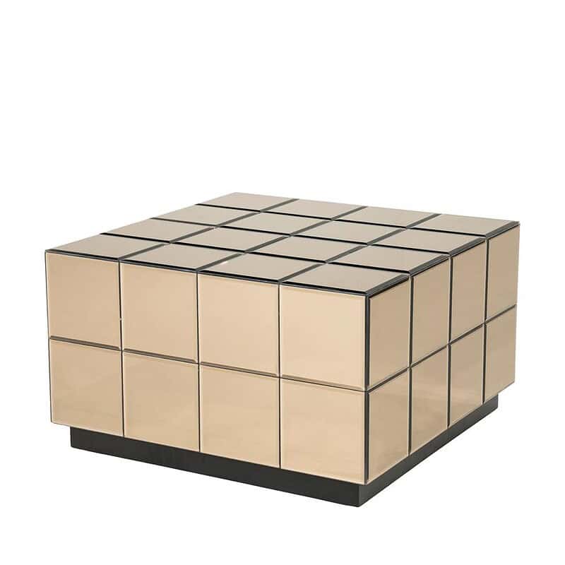 Moderner Couchtisch im Kubusdesign aus Holz mit schwarzem Metallrand, einzigartiges Design, perfekt für ein modernes Wohnzimmer. Hergestellt aus hochwertigem Holz mit einer eleganten Verarbeitung.