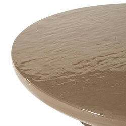 Runder Esstisch aus Holz mit glänzender Oberfläche, perfekt für moderne Esszimmer.