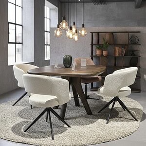 Claus Armlehnstuhl – 360°-Drehfuß – Milan – Cream 103