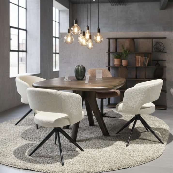 Claus armstoel - draaipoot 360 - Milan - Cream 103