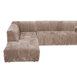 Luxuriöses Ecksofa von Mokana Meubelen aus weichem, beigem Stoff – perfekt für moderne Wohnzimmer und gemütliche Sitzecken.