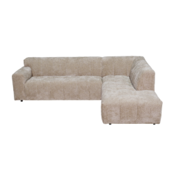 Die Textur des beigen Stoffes des Austin 2 5-AL-Stuhls