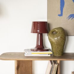 Alvo IND collectie lamp in burgundy rood bovenaanzicht geglazuurd ijzer