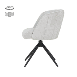 Moderne Cuvio Movie 196 Shell armstoel met comfortabele bekleding en zwart metalen onderstel, perfect voor stijlvolle woon- of kantoorruimtes.