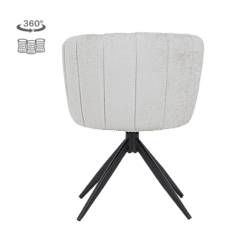 Moderne Cuvio armstoel met zachte shell bekleding en zwart metalen onderstel, perfect voor stijlvolle woon- of kantoorruimtes.