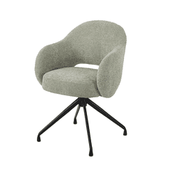 Comfortabele groene lounge stoel met draaibaar onderstel, perfect voor moderne woonruimtes en kantoren.