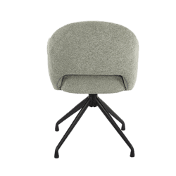 Moderne Mokana bureaustoel met zachte groene bekleding en zwarte metalen pootstructuur, ideaal voor kantoor of thuiswerkplek.