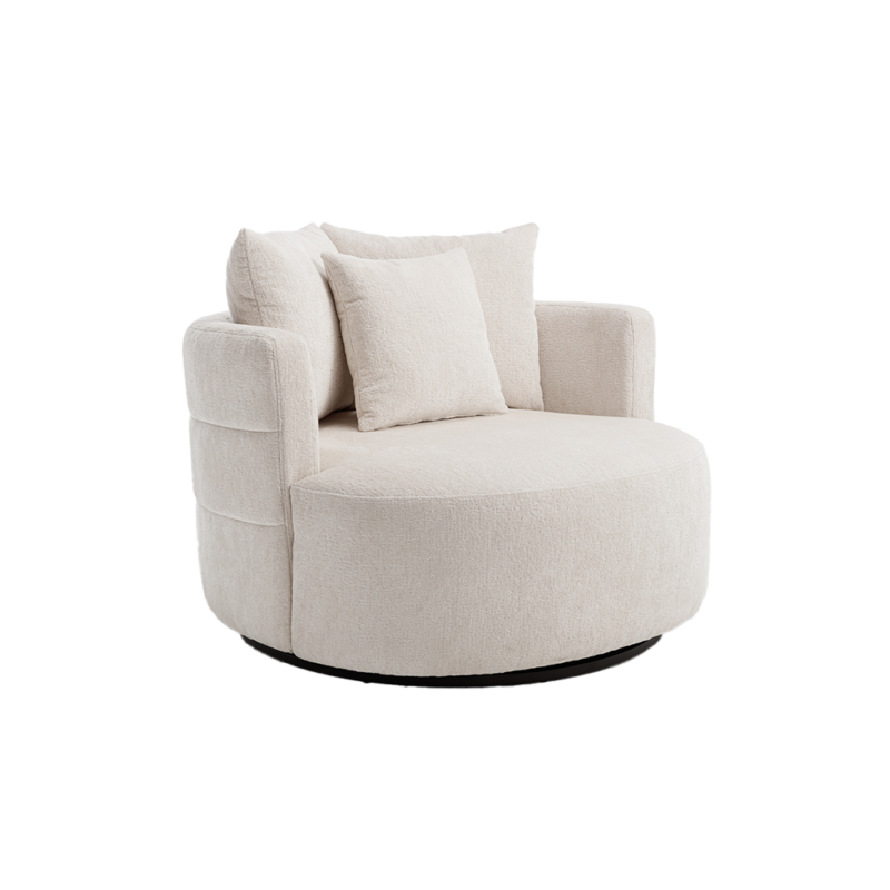 Draaibaar mechanisme van Bolza fauteuil Trenza 6 ivory