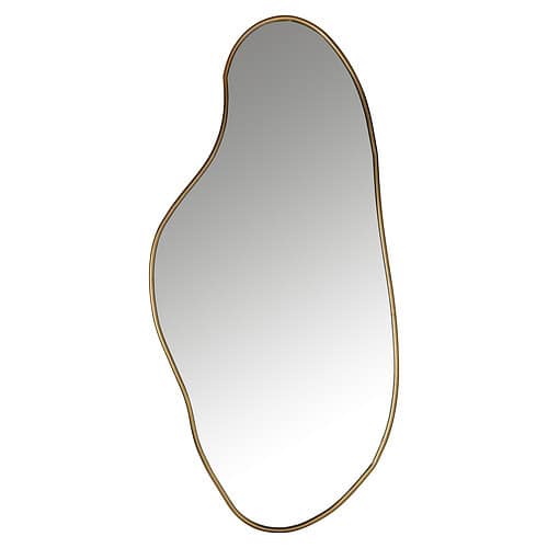 Elegant spiegel met brushed goud afwerking, perfect voor moderne interieurs en stijlvolle decoratie.