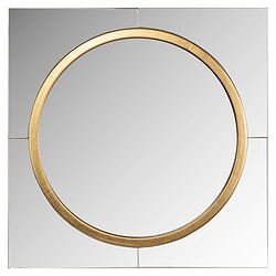 Grote ronde spiegel met gouden rand, perfect voor moderne interieurdecoratie en badkamers. Een stijlvolle toevoeging die ruimte en licht in elke kamer verbetert.