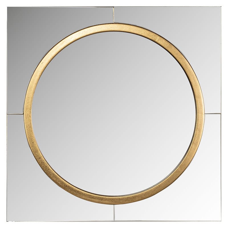 Grote ronde spiegel met gouden rand, perfect voor moderne interieurdecoratie en badkamers. Een stijlvolle toevoeging die ruimte en licht in elke kamer verbetert.