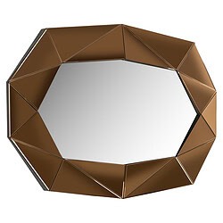 Elegant geometrische spiegel met een bronzen frame, perfect voor moderne interieurdecoratie en het toevoegen van een stijlvolle uitstraling aan elke kamer.