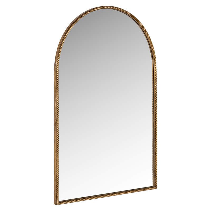 Decoratieve gouden spiegel met een sierlijke rand, perfect voor een stijlvolle interieurafwerking. Ideaal voor slaapkamers, hallen of badkamers, voegt een luxe touch toe aan elke ruimte.