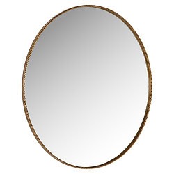 Elegant ovalen spiegel met een gouden rand, perfect voor moderne en klassieke interieurstijlen. Voeg een vleugje luxe toe aan elke kamer met dit stijlvolle decorstuk.