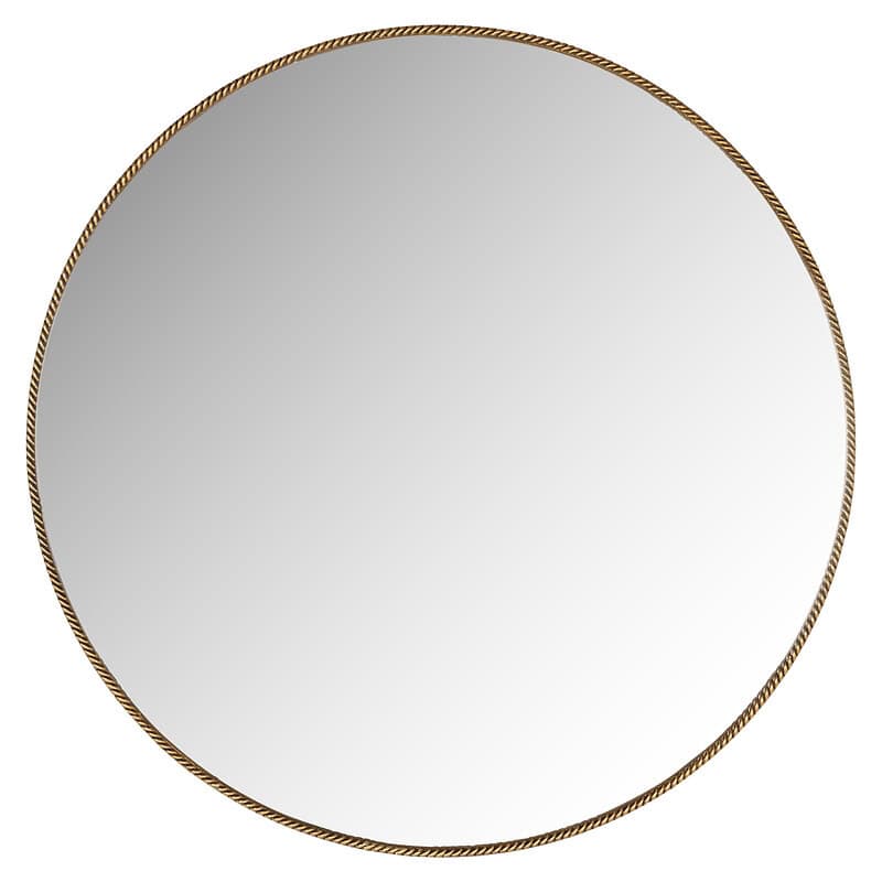Gouden ronde spiegel met een stijlvolle rand, perfect voor moderne en klassieke interieurdecoraties. Voeg een vleugje luxe toe aan elke ruimte met deze prachtige spiegel van Mokana Meubelen.