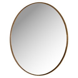 Grote ronde spiegel met gouden rand, perfect voor moderne interieurdecoratie en badkamer of slaapkamer. Een stijlvolle toevoeging die licht en ruimte in elke kamer brengt.