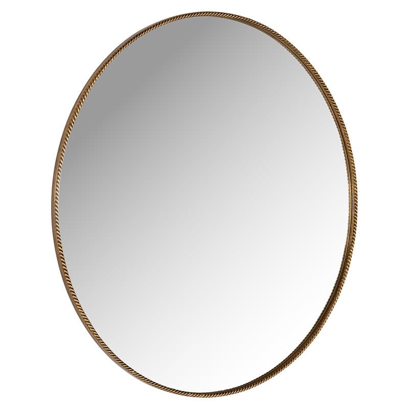 Grote ronde spiegel met gouden rand, perfect voor moderne interieurdecoratie en badkamer of slaapkamer. Een stijlvolle toevoeging die licht en ruimte in elke kamer brengt.