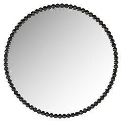 Ronde muurspiegel met zwarte parelrand, perfect voor moderne interieurdecoratie en het vergroten van kleine ruimtes. Elegant en stijlvol design voor elke kamer.