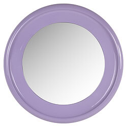 Ronde spiegel met paars frame, perfect voor moderne interieurdecoratie en badkamer.