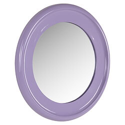 Rond spiegel met lavendelkleurige lijst, perfect voor moderne interieurdecoratie en slaapkamer of woonkamer.