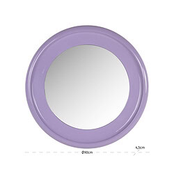 Ronde spiegel met een paarse rand, diameter 90 cm, geschikt voor moderne interieurdecoratie.