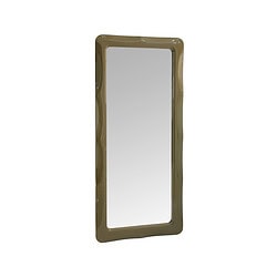 Elegante grote houten spiegel met een opvallende, natuurlijke rand, perfect voor een stijlvolle en functionele decoratie in elke kamer.