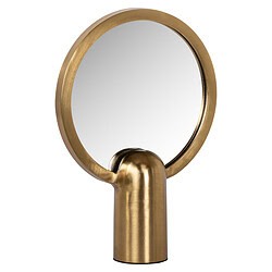 Modern gouden spiegel van Mokana Meubelen met ronde vorm en elegante uitstraling, perfect voor een stijlvolle interieurdecoratie.