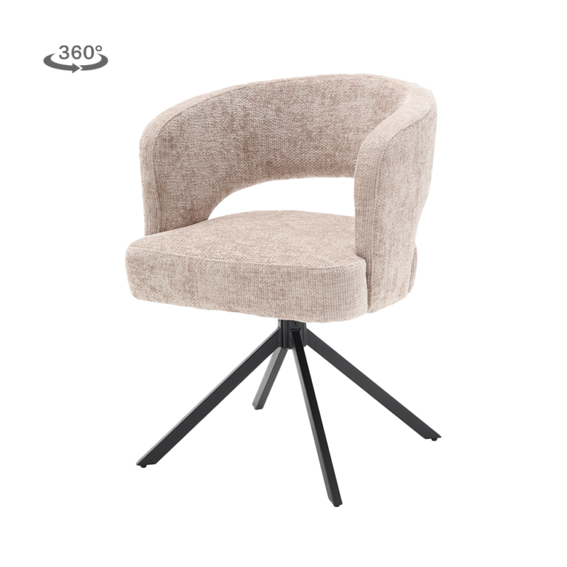 Detail van de armleuning van de Mura armstoel in beige