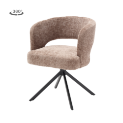 Detail van de armleuning van de Mura armstoel in cappuccino kleur