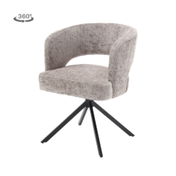 Detail van de armleuning van de Mura armstoel in zilverkleurig Haga 09 materiaal