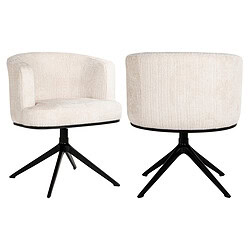 Moderne beige draaistoel Cheyenne Niagara met comfortabele bekleding en zwarte draaivoet, perfect voor eetkamers en vergaderruimtes.