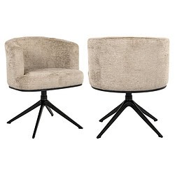Moderne Cheyenne eetkamerstoel in desert fusion stof met draaifunctie en brandvertragende eigenschappen, perfect voor een stijlvolle en veilige eetruimte.