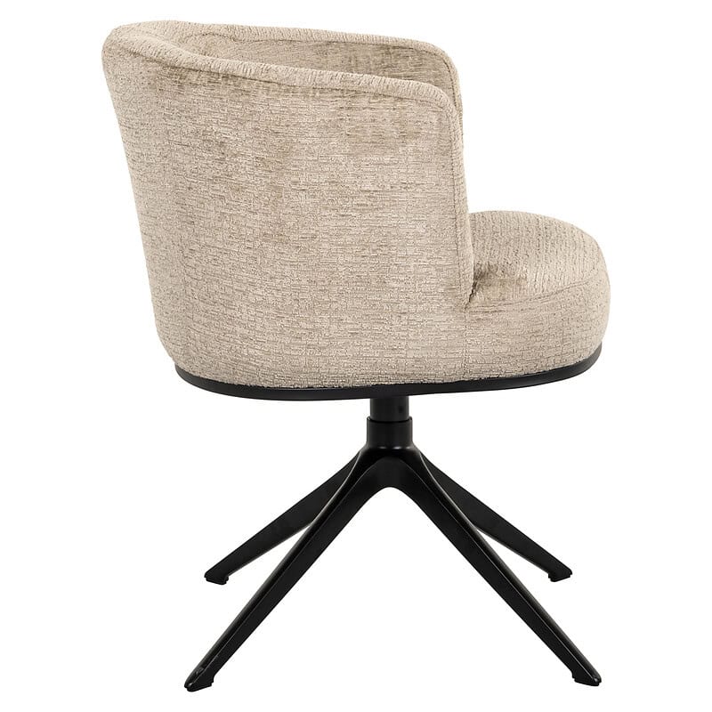 Comfortabele Cheyenne eetkamerstoel in desert fusion stof met draaifunctie en brandvertragende bekleding, perfect voor moderne eetkamers.