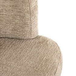 Dichte close-up van de Cheyenne desert fusion eetkamerstoel met swivelfunctie en brandvertragende bekleding, perfect voor een stijlvolle en veilige eetkamer.