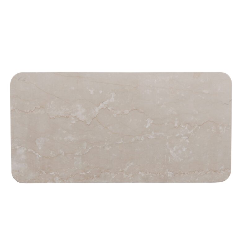 Zijaanzicht bovenblad beige marmer vakkenkast XL Dallas woonserie