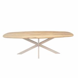 Eiken eettafel Ferris in interieur met pooten sand