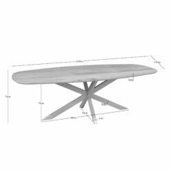 Deens ovale eettafel Ferris Naturel Poot Zand Eikenhout 240 cm