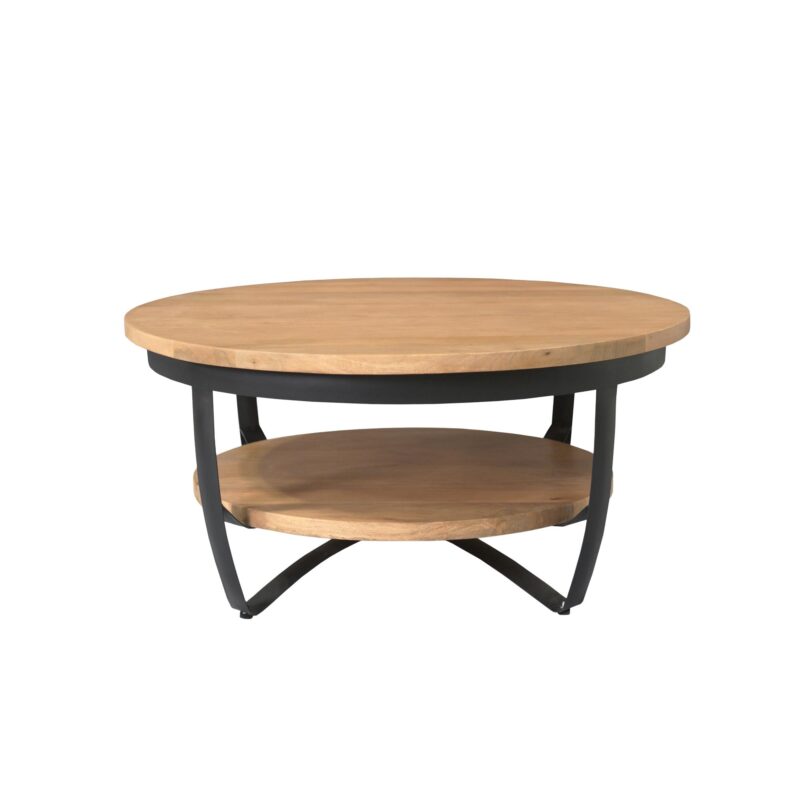 Detail van de mangohouten tafelbladen van Salontafel Paras