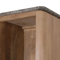 Bovenblad bruin marmer op Dallas vakkenkast in stijlvol interieur