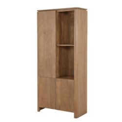 Vakkenkast Dallas naturel mangohout zijaanzicht 40 cm diep 200 cm hoog