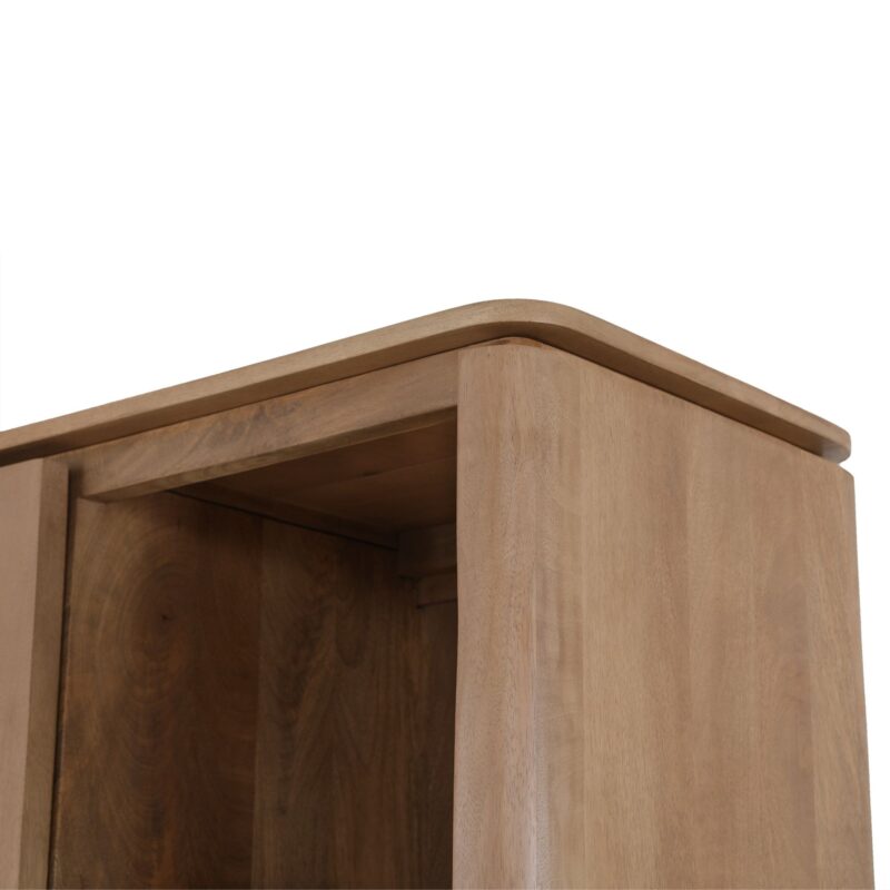 Vakkenkast Dallas naturel mangohout met optioneel marmeren bovenblad