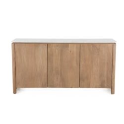 Detail beige marmeren bovenblad met natuurlijke adering voor tv meubel Dallas