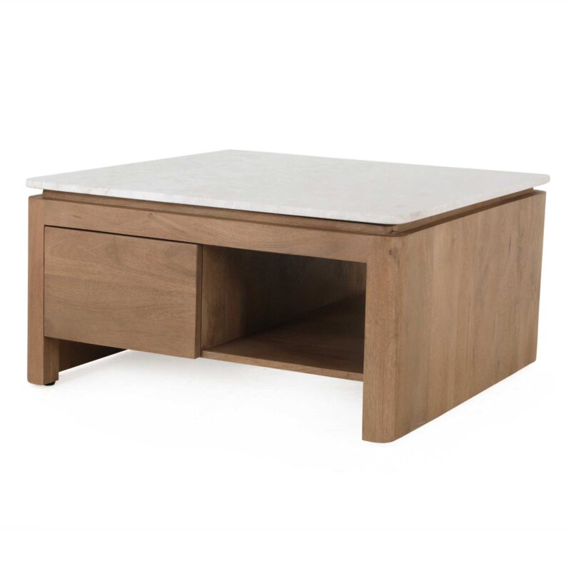 Vierkante Salontafel Dallas Naturel Mangohout 80 cm