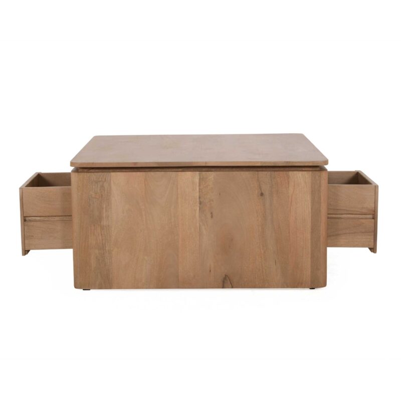 Vierkante Salontafel Dallas Naturel Mangohout 80 cm