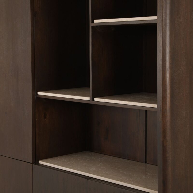 Stijlvolle beige marmer inlegplanken set van 4 Dallas woonserie sfeerbeeld