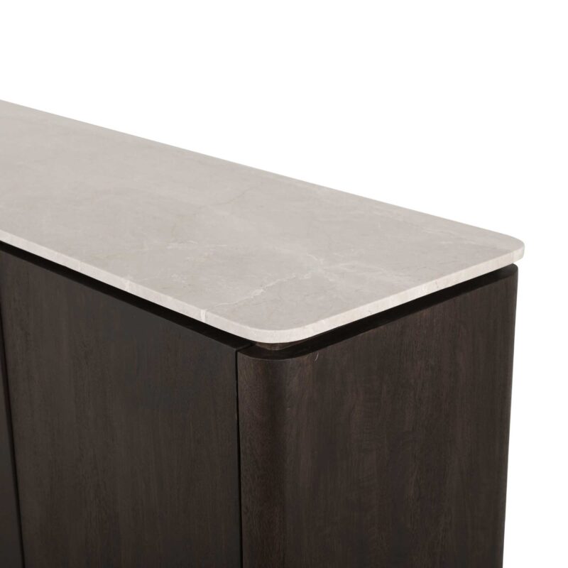 Close-up marmeren textuur beige bovenblad Dallas woonserie Starfurn