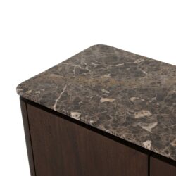 Zijkant bovenblad bruin marmer Dallas tv meubel 45 cm diep