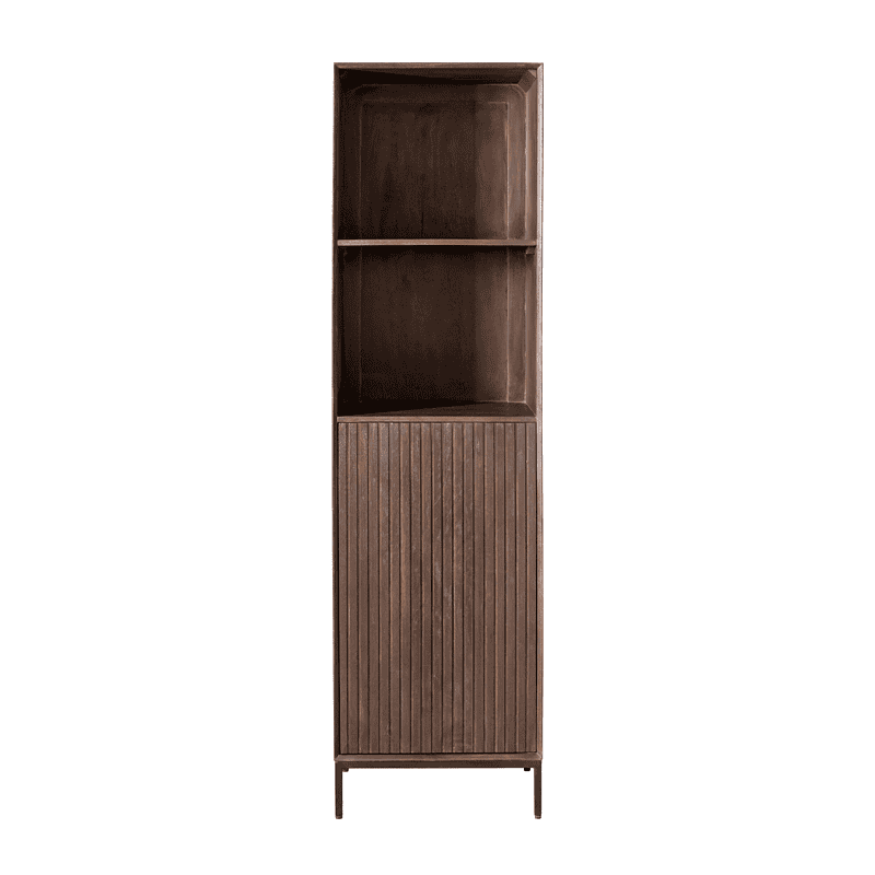 Elegantes Madison-Bücherregal aus braunem Holz, 55 cm breit, perfekt für moderne Einrichtungen und als Stauraum.