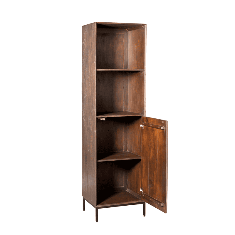 Elegantes Madison-Bücherregal aus braunem Holz, 55 cm breit, perfekt für moderne Einrichtungen und als Stauraum.